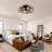 20" Low Profile Caged Ceiling Fans With Lights And Remote, Farmhouse Flush Mount Ceiling Fan With 6 Speeds Reversible Motor, For Kitchen, Bedroom--Not Included Bulbs-2052709005