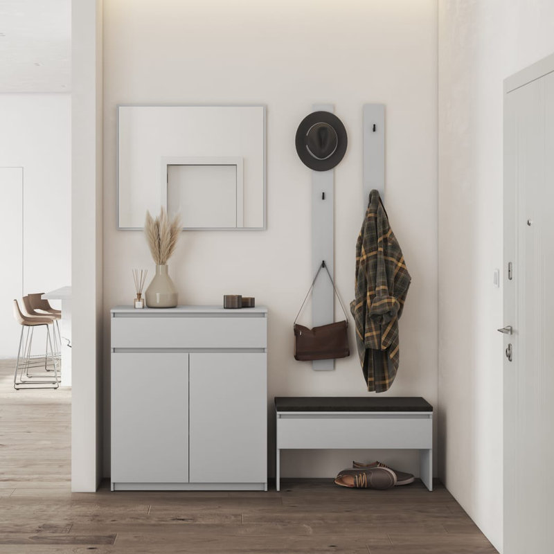 Simply Rectangle Mirror, Grey Wood
