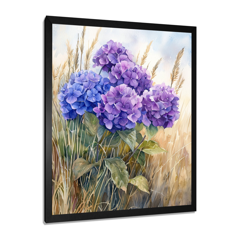 Farley - Floral Wall Decor, Reproduction encadrée d'une seule photo, H 40 po x l 30 po, Noir