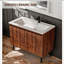 Meuble-lavabo autoportant en noyer de 36 pouces (91 cm) avec lavabo en céramique-87474259