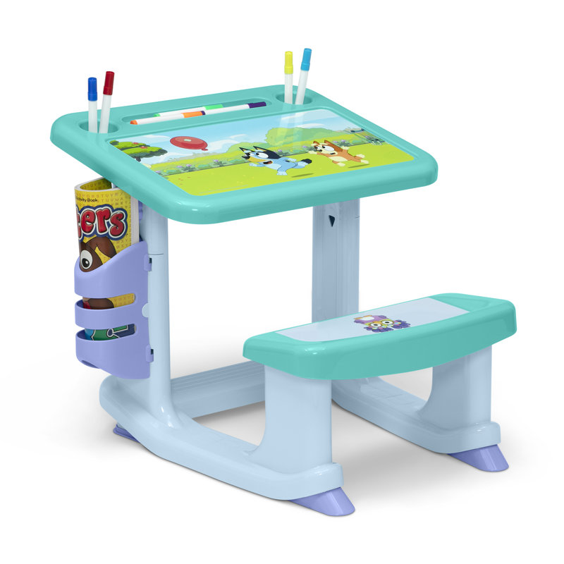 Bluey Draw And Play Desk By Delta Children – Includes 10 Markers And Coloring Book