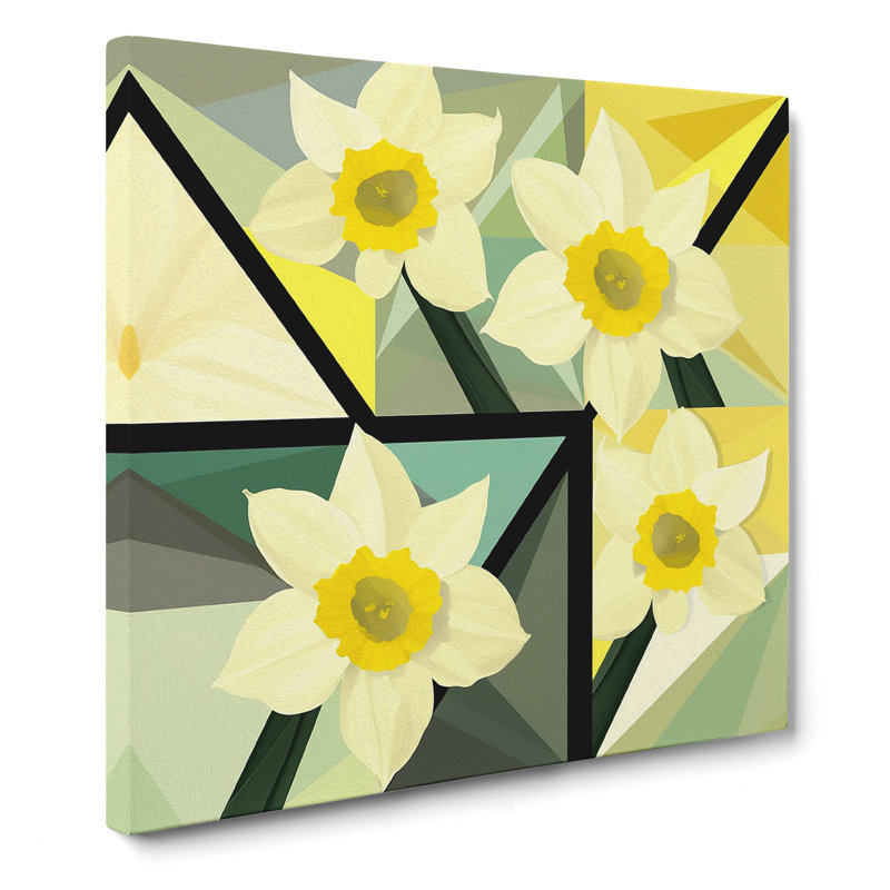 Daffodil Geometric No.1 - No Frame Print, 35cm H x 35cm W x 3cm D