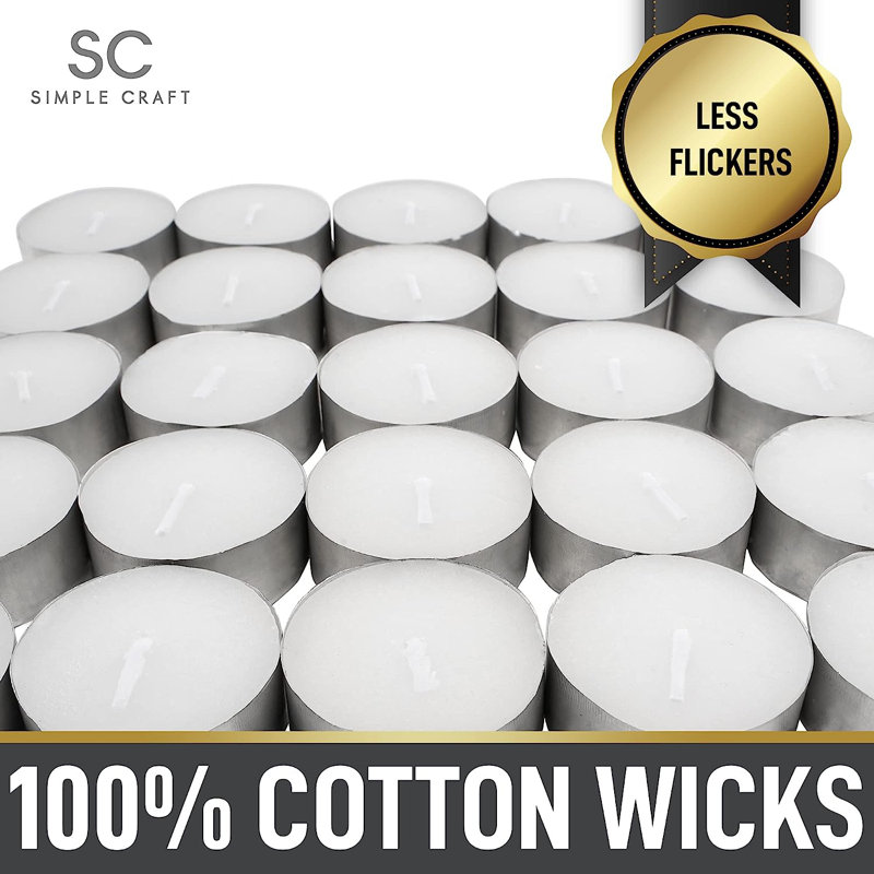 Simple Craft Tea Lights Candles - Unscented Pack, 150