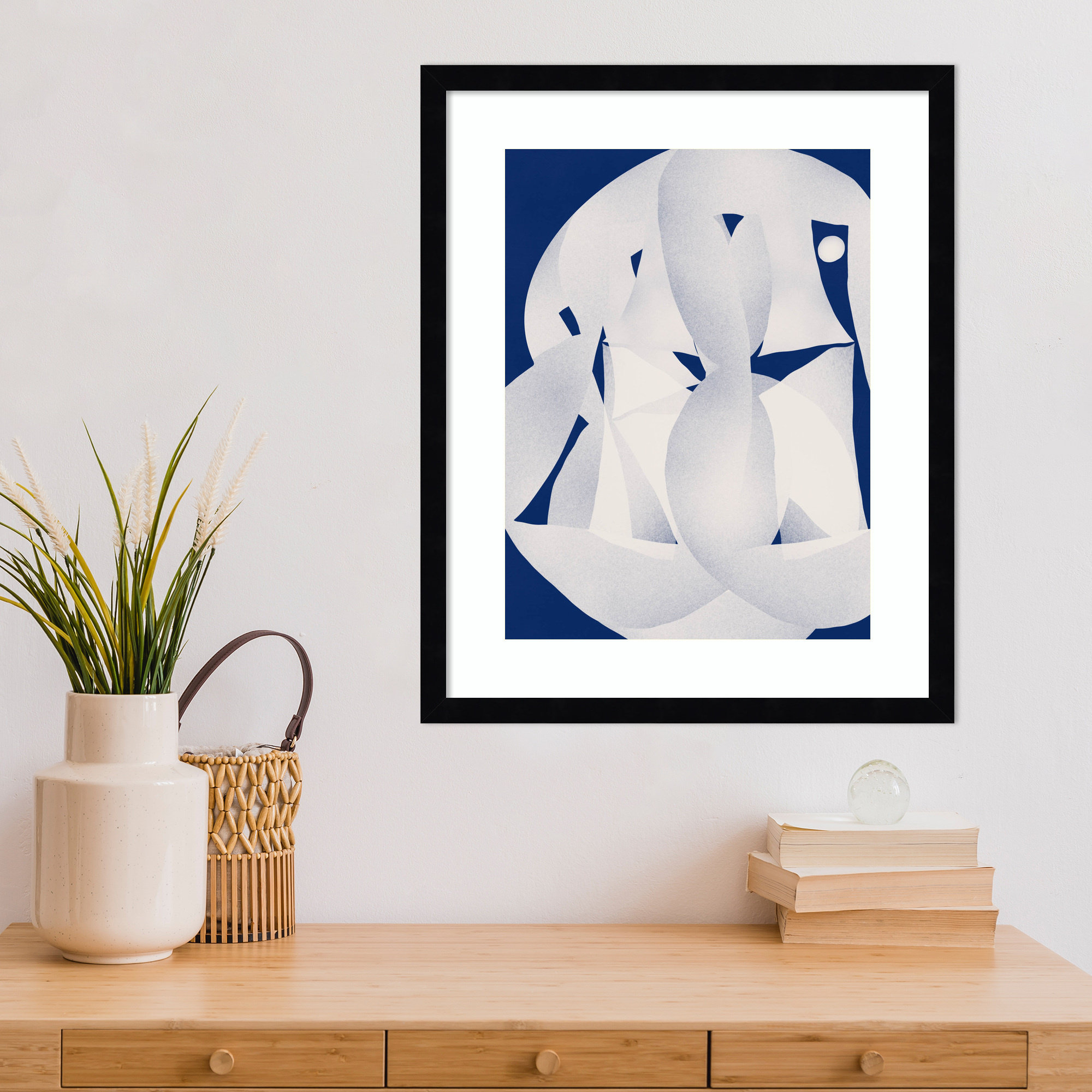 Paper Sculpture Abstract by Little Dean Wood Framed Wall Art Print, Black, 21" H x 17" W
