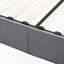Grand lit plateforme tapissier avec système de rangement hydraulique - gris-1381208672