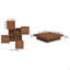 Table basse carrée en placage avec plateau coulissant et rangement
