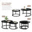 2 Piece Round Glass Nesting Coffee Table Set With Modern Metal Frame, Space Saving Design And Versatile Living Room Side Table Function-1102805121-1102805370-1102805373