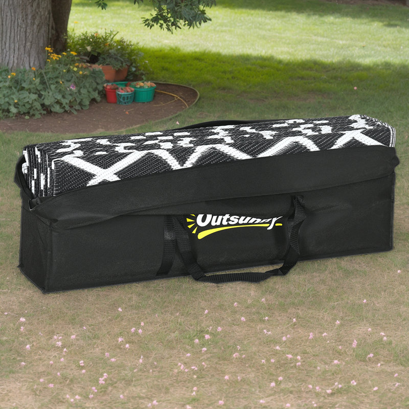 Reversible Waterproof Outdoor Rug - Portable RV Camping Mat With Carry Bag, Runner 9' x 18'