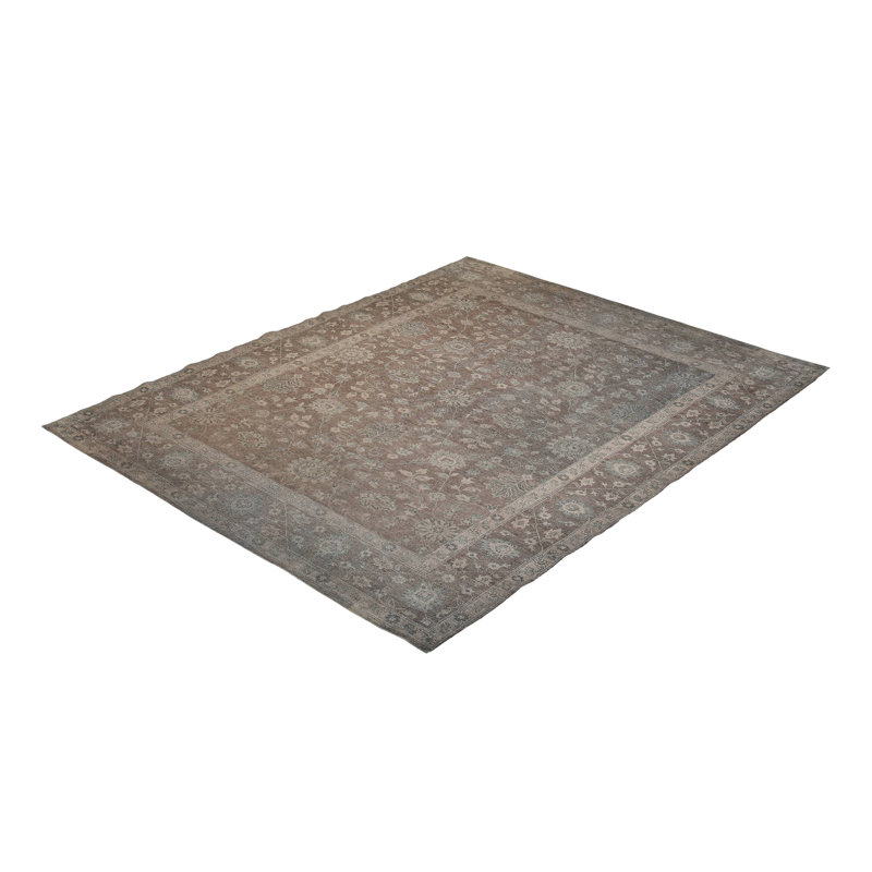 Tapis d'intérieur fait à la main bleu Elegant Lior 9 pi x 12 pi, 9 pi x 12 pi
