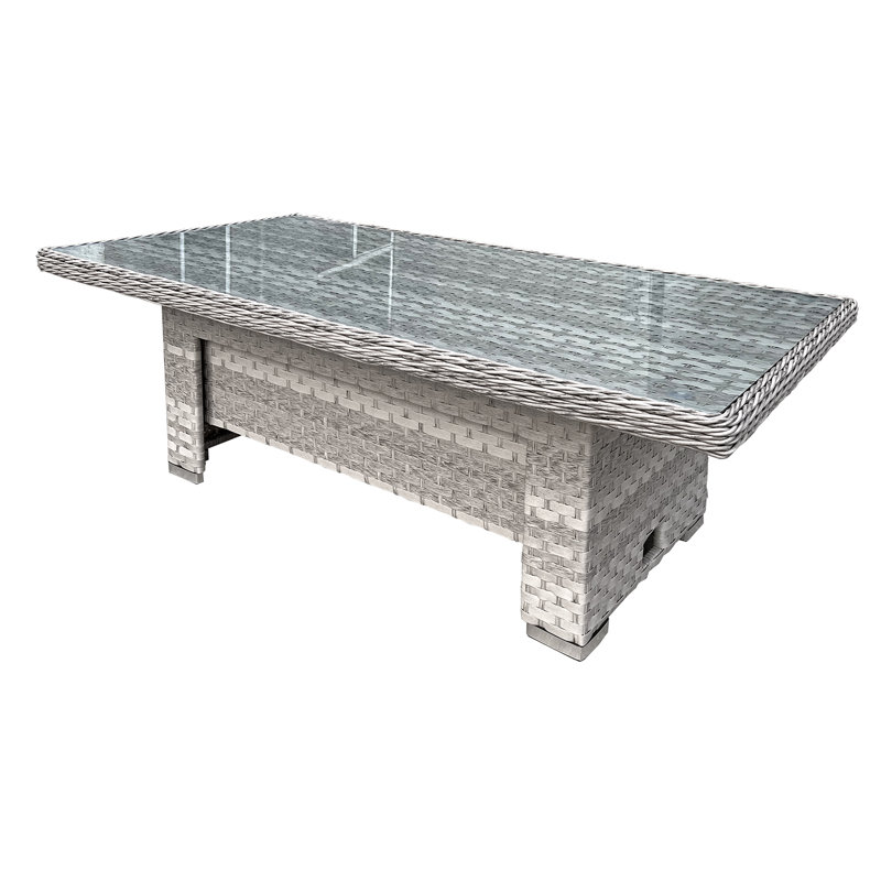 Rattan Rising Table in Dove Grey