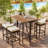 5-piece Outdoor Dining Table Sets Included 1 Foldable Table And Stools With Cushions-1518900120