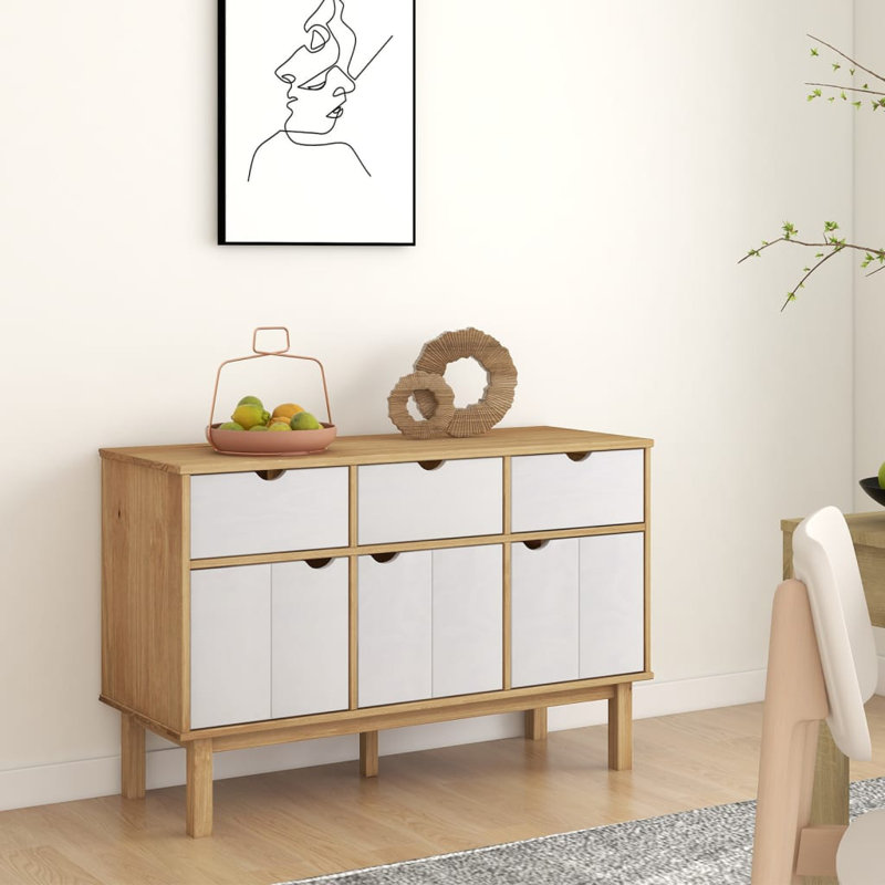 Izchak 44.9'' Sideboard, Brown/White