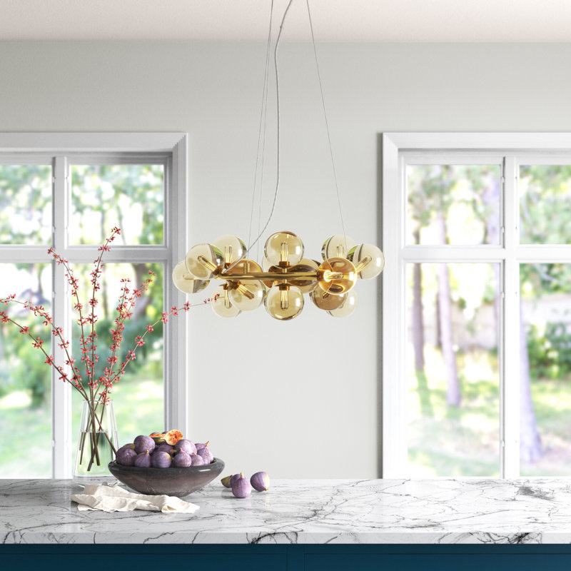 Broadus 15 - Light Cluster Pendant, Gold, Cognac