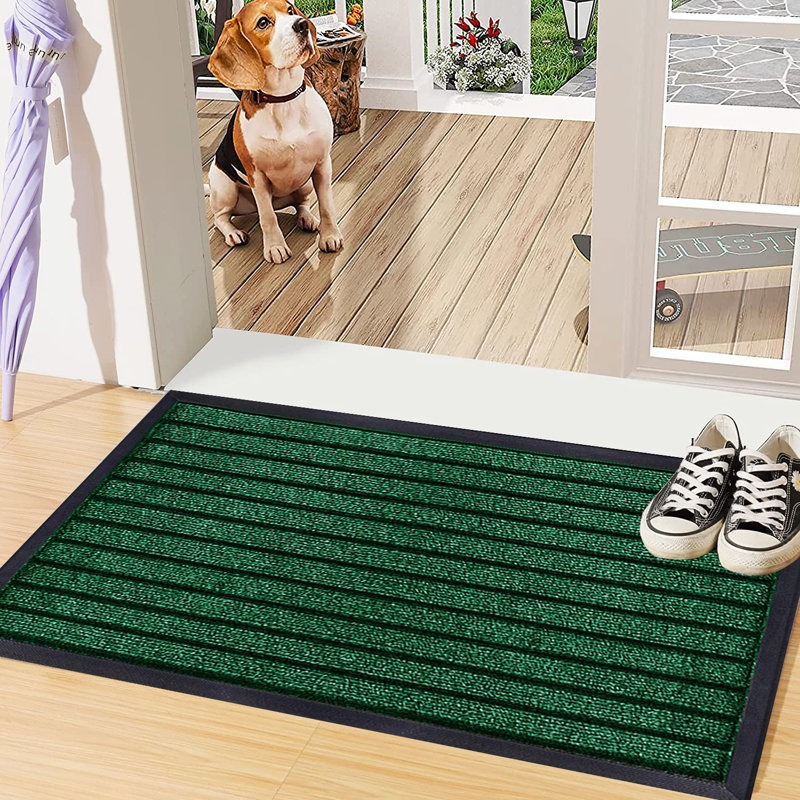 Kissy Non-Slip Doormat, 80cm W x 300cm L, Green