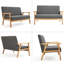 Sofa 2-Seater Chaise Longue Upholstered Armchair Lounge Chair Living Room Sofa Grey-1680189545