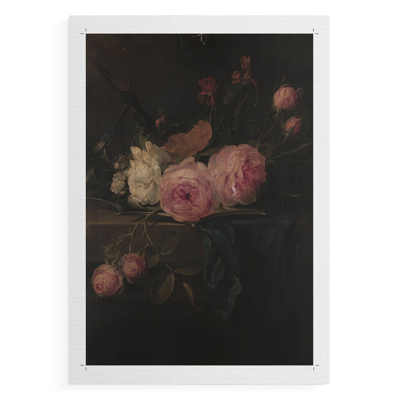 Imprimé floral rétro Cxxiv - impression sur toile seulement - non encadrée, H 36 po x l 24 po
