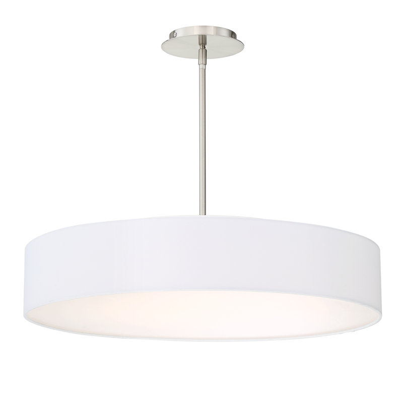 26" Manhattan Dimmable LED Pendant, 2700K Color Temperature, Brushed Nickel, Brushed Nickel, 5" H x 26" W x 26" D