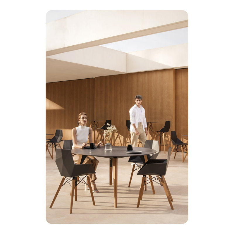 Faz Wood - Bar Stool - Set Of 4 - Basic/Injection, Ecru/Oak