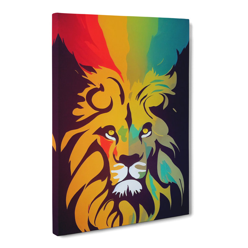 Lion Dabs - Wrapped Canvas, 50cm H x 35cm W x 3cm D