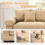 Canapé d'angle convertible à assise profonde avec coussins surdimensionnés, 16 coussins décoratifs, velours côtelé, design ergonomique pour un confort optimal, fonction modulaire 5 places Camel Cloud, revêtement en velours côtelé doux extra large et épais.