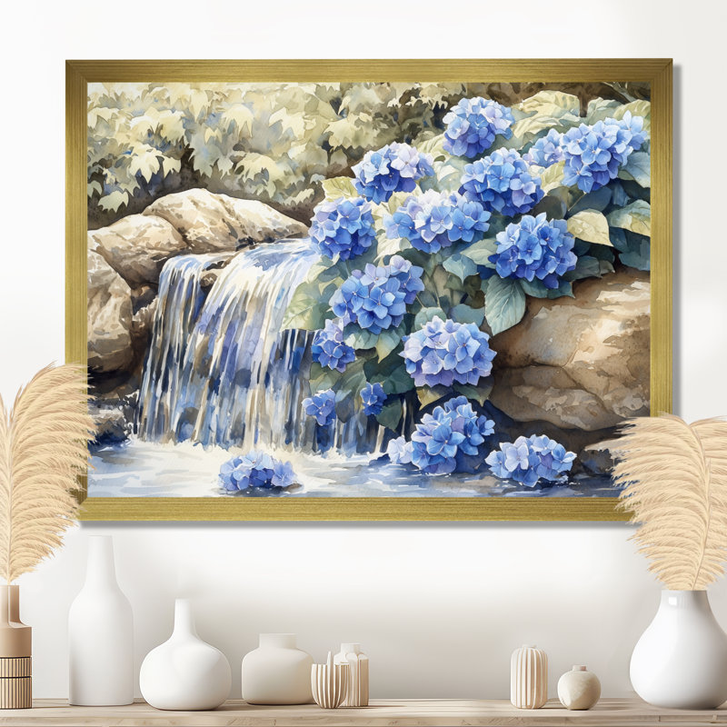 Inanna - Floral Wall Art, Reproduction encadrée d'une seule photo, H 24 po x l 32 po, Doré