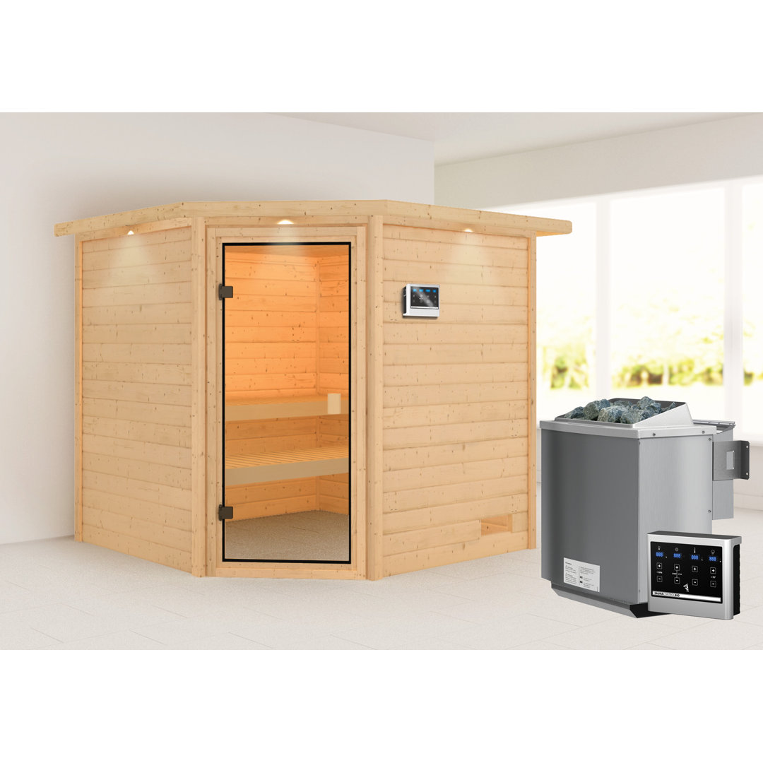 Woodfeeling Element Sauna Tilda mit Ofen für 2 Personen