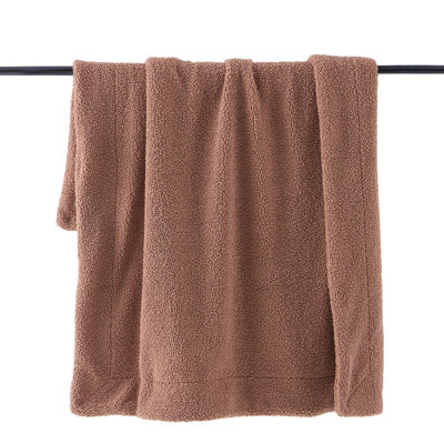 Teddy Soft Plush Textured Fluffy Classic Chic Modern Rustic Cozy Boucle Throw Blanket, 50x60 inch