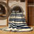 Washable Cream Navy Striped Area Rug-1811942078