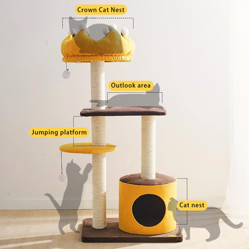 4 Tiers Cat Tree with Condons,Perch,Scratching Posts