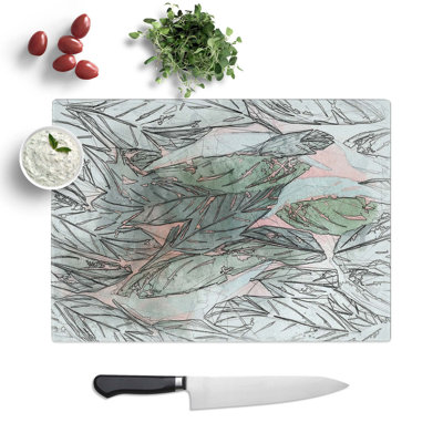 Glass Leaf Pattern in Abstract Chopping Board