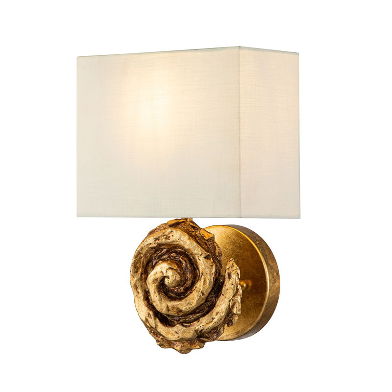 Swirl Large Armed Sconce, Gold Leaf