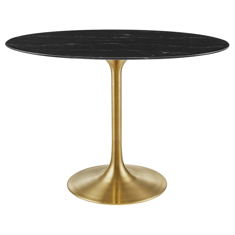 Table de salle à manger Modway, Noir, Or, L 28,5 po x L 42 po