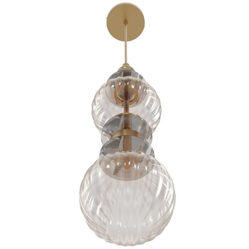 Luminaire suspendu en verre et métal Avra