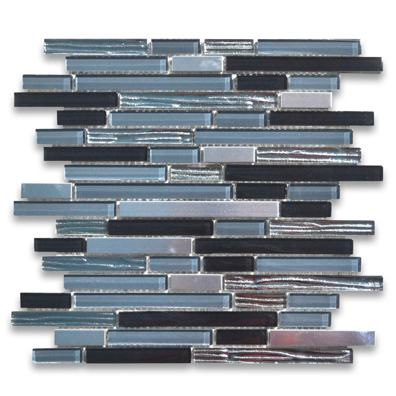 Carreau de mosaïque linéaire en marbre 12 po x 12 po pour mur et plancher