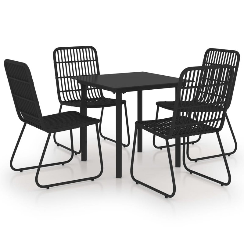 Eckart Square 4 - Person Dining Set, Black