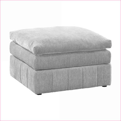 Ottoman, Contemporary Charcoal Gray Morgan Suede | Modular Living Room Furniture | Plush Pillow-Top