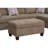 Diego 103.5" Brown Fabric Sectional Sofa with Right Facing Chaise, Storage Ottoman, and 2 Accent Pillows