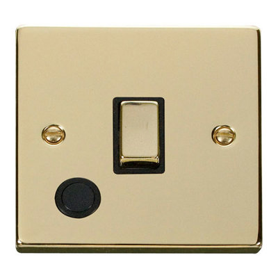 Polished Brass 1 Gang 20A Ingot DP Switch With Flex