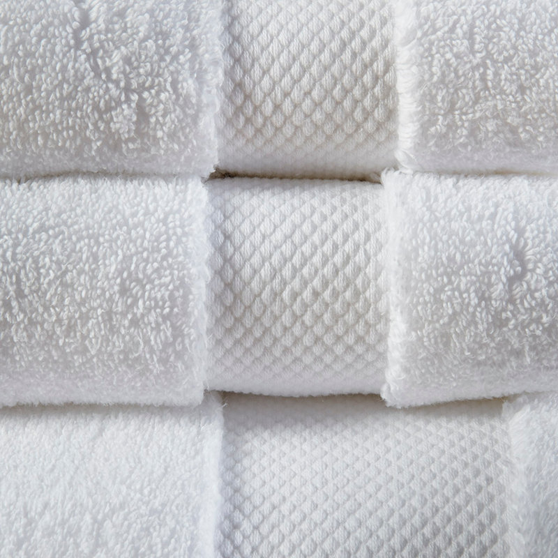 Ensemble de serviettes 6 pièces en coton, Blanc