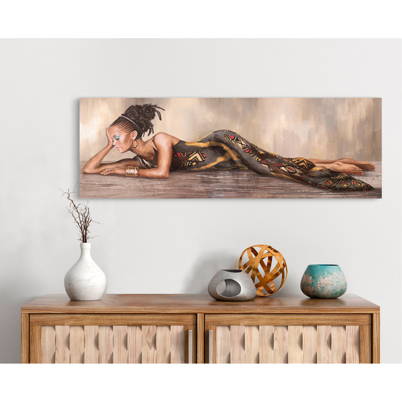 Beauté D'Afrique by Sonya Duval - Wrapped Canvas Painting, 40cm H x 120cm W x 4cm D