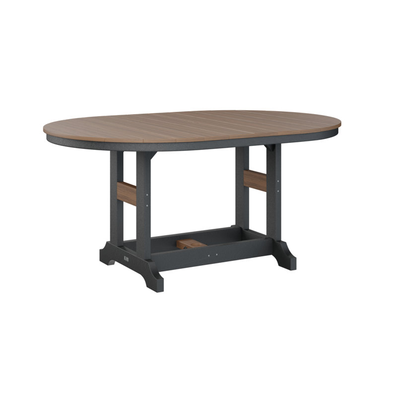 Table de bar Berlin Classic, Noir, Acajou antique, H 39,5 po x l 44 po x P 64 po