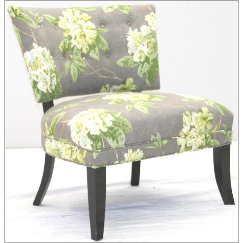 Tufted Chair, French Ivory, Galaxy Light Blue