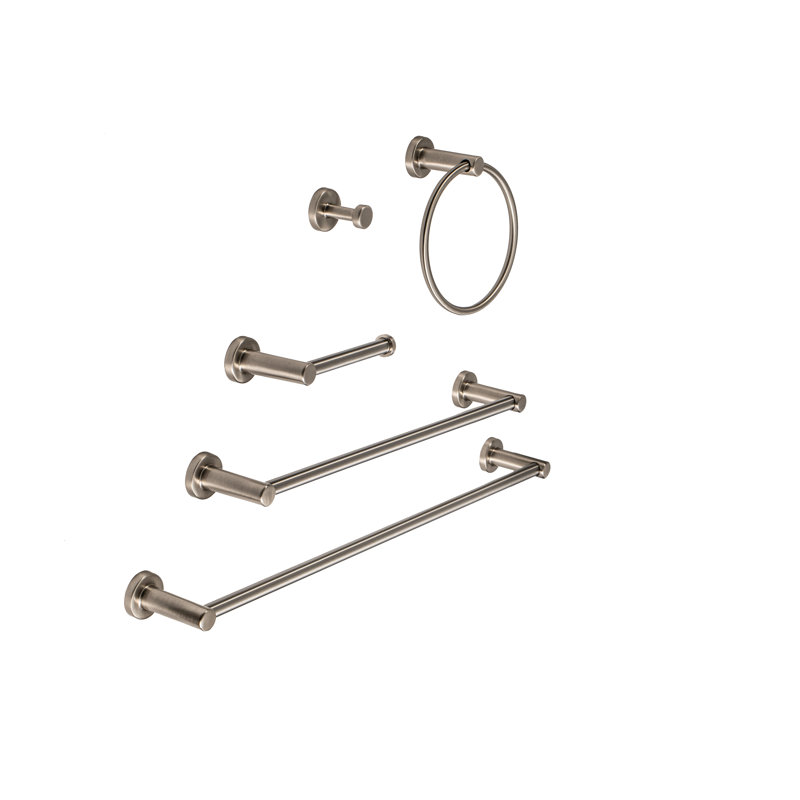 FantasHome 5 Pieces Bathroom Hardware Accessories Set - Brushed Gold, Brush Nickel