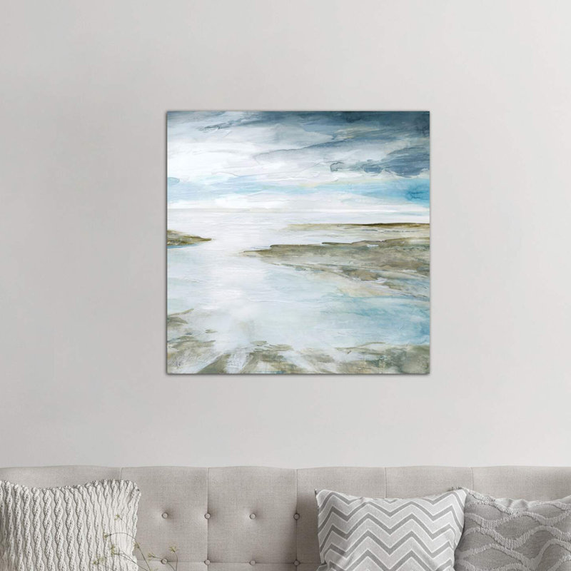 Shimmering Tides 1 Piece Wrapped Canvas Painting, 93.98 cm H x 93.98 cm W x 3.175 cm D
