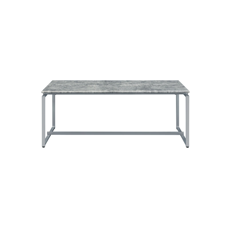 Ensemble de 3 tables basses Aguanga, Imitation béton, Argent