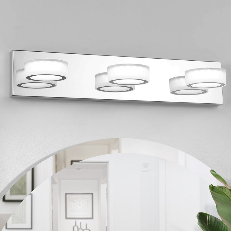 21 in. 3 Light Chrome LED Vanity Light Bar with Dimmable 5500K Light
