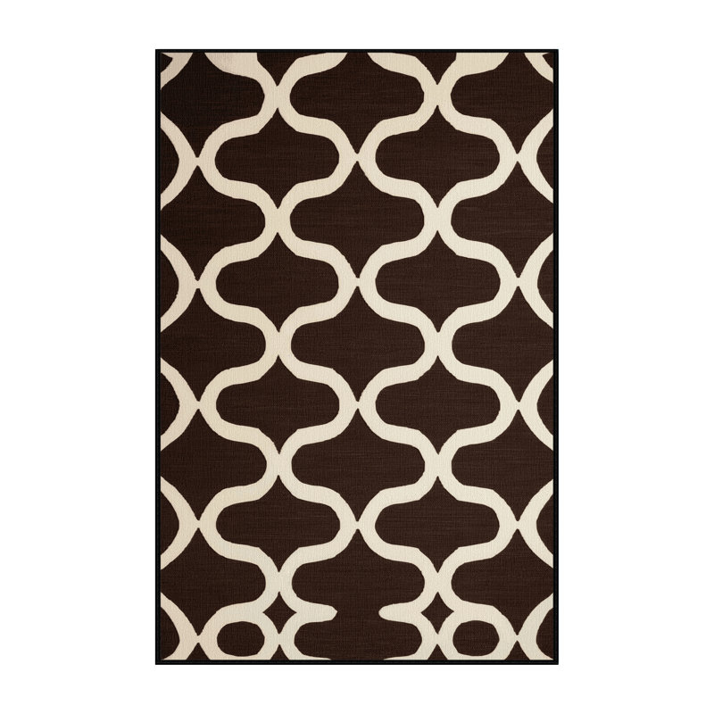 Tapis noir en treillis lavable à la machine, Rectangle 7 pi x 9 pi