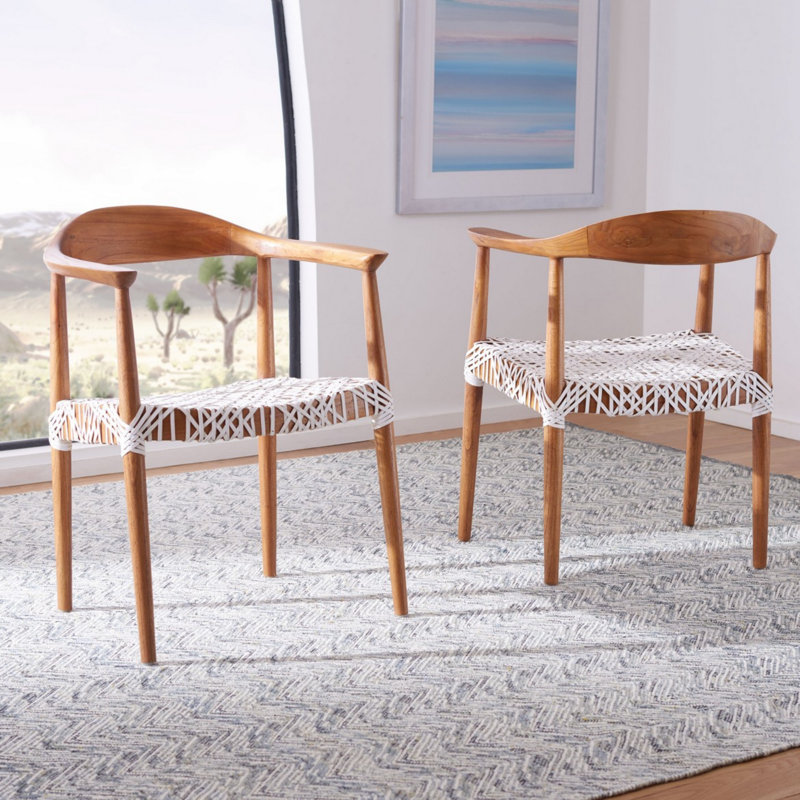 Fauteuil d'appoint en cuir Gofried, Naturel, Cuir blanc