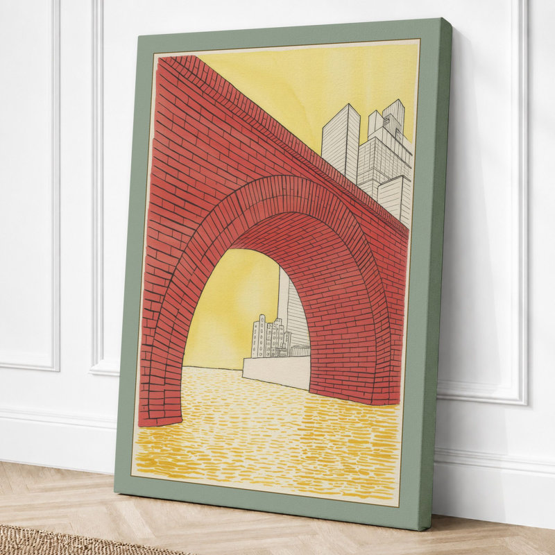 Archway Industrial 1 Piece Wrapped Canvas Wall Art, 36x24 - 91.4 x 61.0 cm, Sage Border