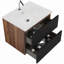 Meuble-lavabo mural noir doux 24 po avec lavabo intégré en céramique avec trop-plein, grand meuble-lavabo flottant de rangement pour salle de bain, pré-assemblé-120330147
